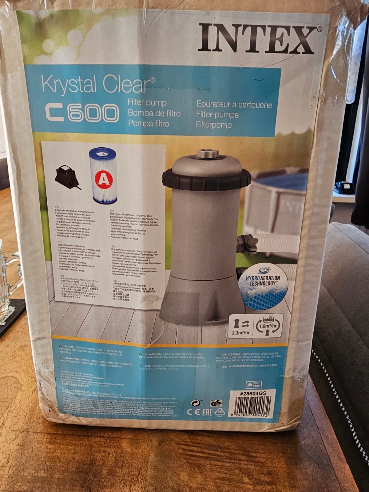 Intex Krystal Clear Cartridge Filterpomp C600, Ophalen, Zo goed als nieuw, Zwembadpomp