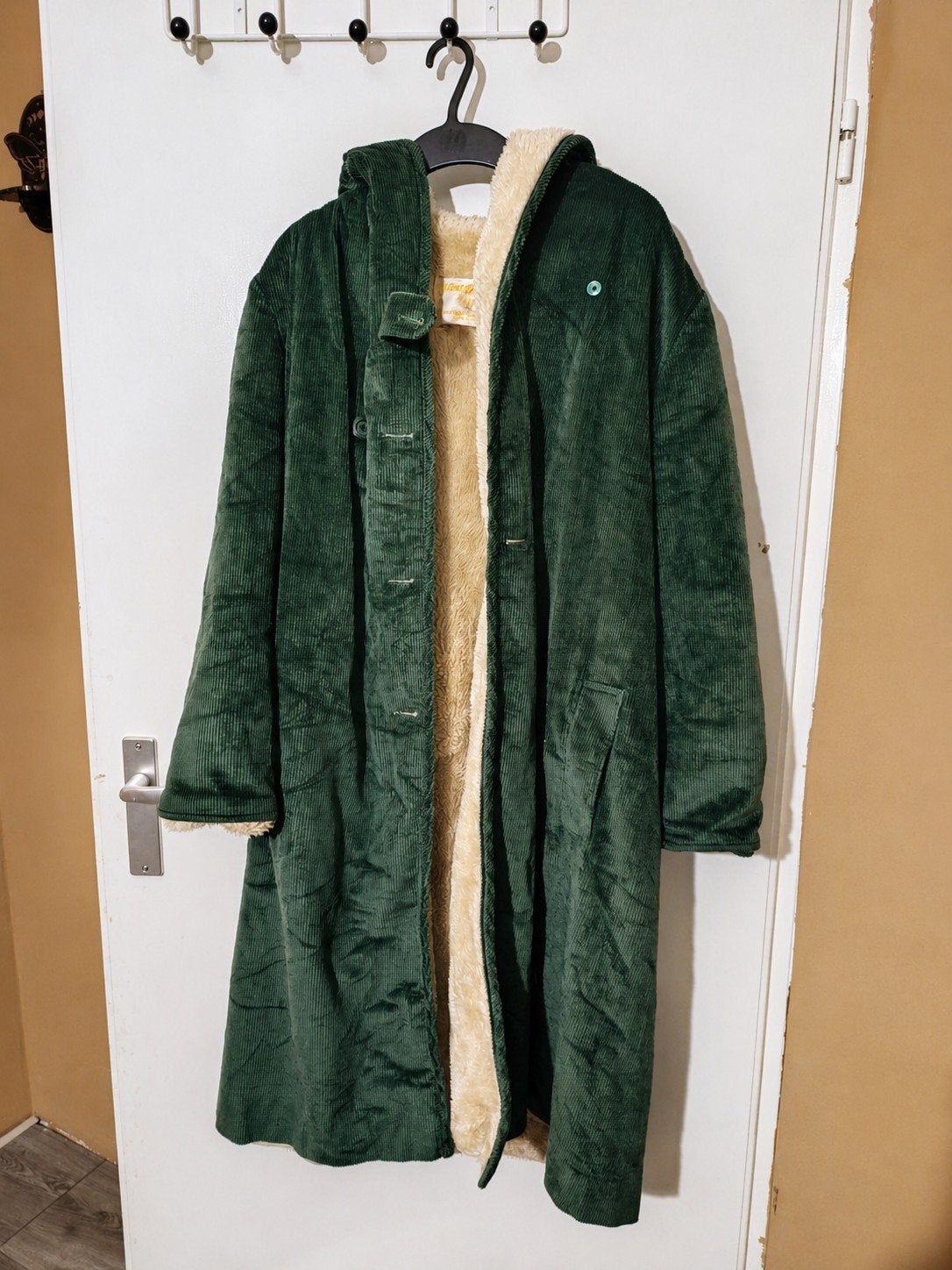 reparatie jas: donkergroene Weatherbee vintage Corduroy jas, Maat 38/40 (M), Ophalen of Verzenden, Vintage, Gedragen