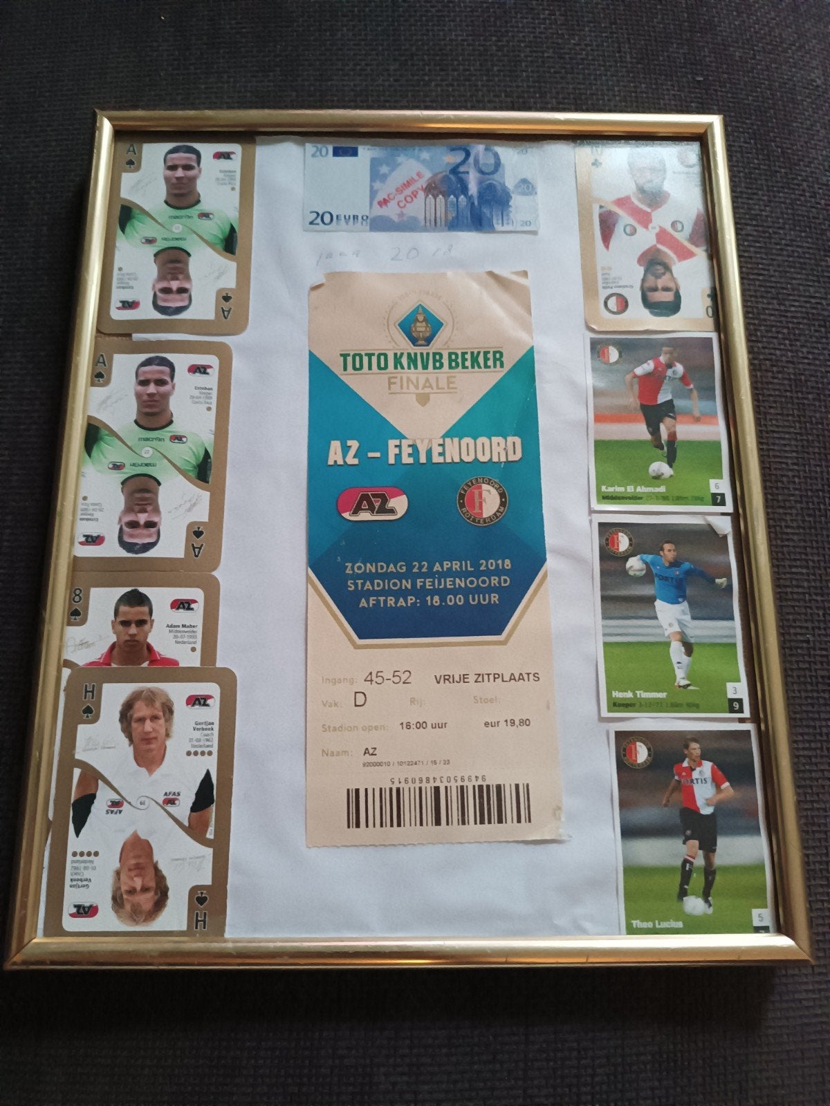 KNVB beker finale 2018 AZ - Feyenoord ticket, Verzamelen, Ophalen of Verzenden, Gebruikt, Feyenoord, Overige typen