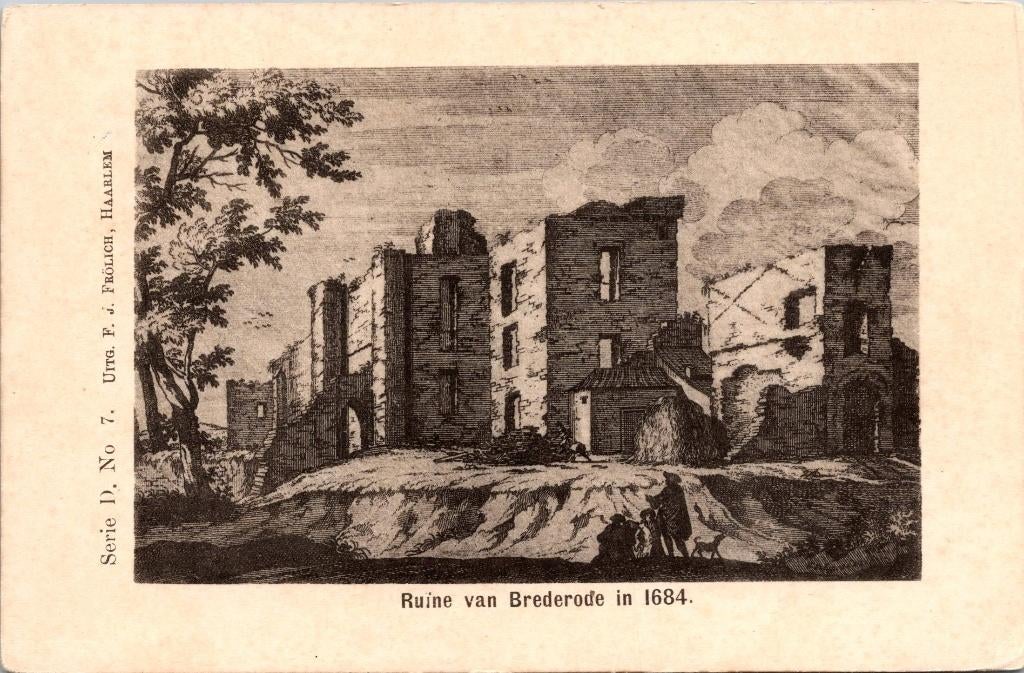 Ruïne van Brederode in 1694, Verzenden, Voor 1920, Ongelopen, Noord-Holland