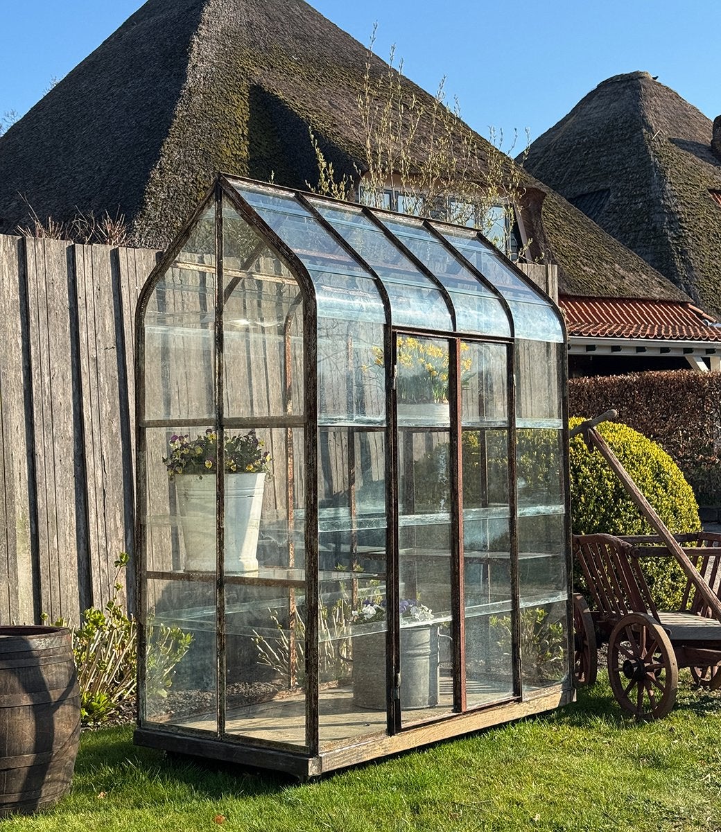 Handgemaakt | Vintage Greenhouse Tuinkas Plantenkas Kweekkas, Tuin en Terras, Kassen, Staal, Kweekkas, Ophalen of Verzenden, Zo goed als nieuw