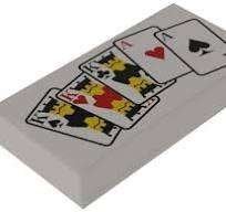 Lego Tile 1 x 2 with Playing Cards Full House Pattern, Kinderen en Baby's, Gebruikt, Overige thema's, Lego, Overige typen