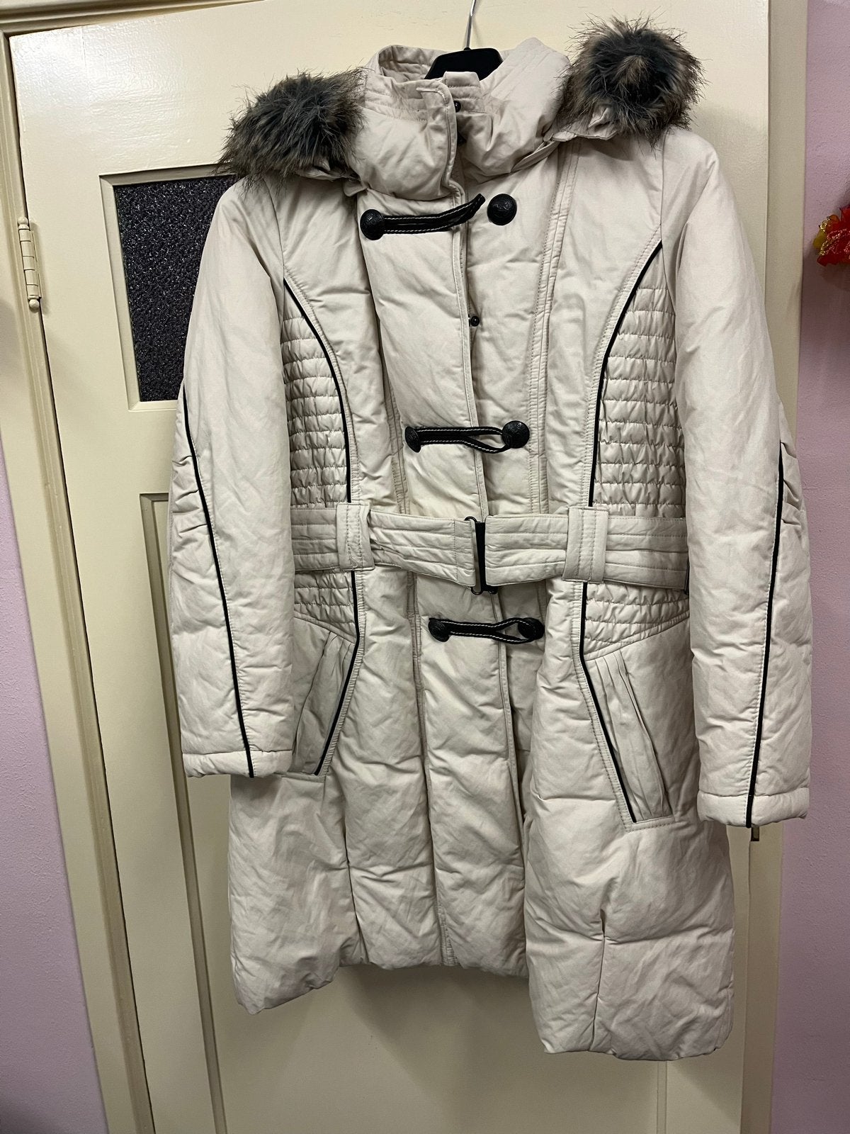 Beige Reset Women Winterjas met Bontkraag, Ophalen of Verzenden, Gedragen, Maat 46/48 (XL) of groter, Beige