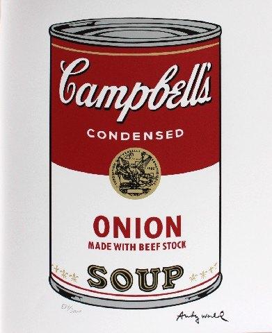 Andy Warhol(1928) Lithografie "Campbells Onion Soup" Ges Gen, Antiek en Kunst, Ophalen of Verzenden