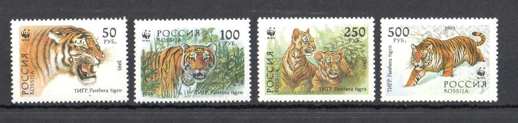 WWF set postzegels van de Siberische Tijger, Ophalen of Verzenden, Postfris, Dier of Natuur
