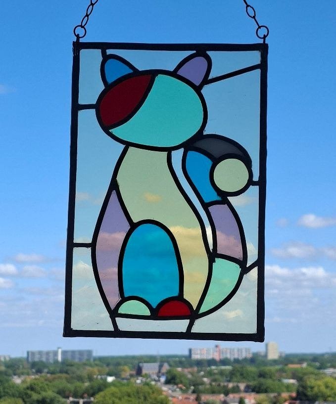 Glas in lood raamhanger, Antiek en Kunst, Antiek | Glas en Kristal, Ophalen