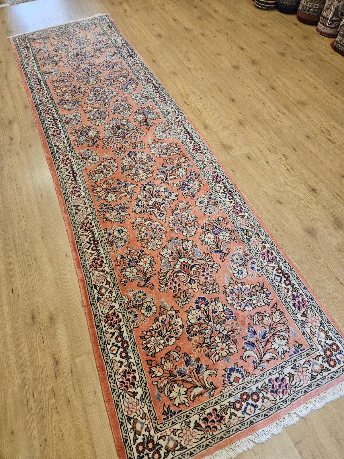 Handgeknoopt perzisch tapijt loper sarough 320x88, Info@SlatsAntiek.nl, Perzisch, Vof Slats Antiek, Crème