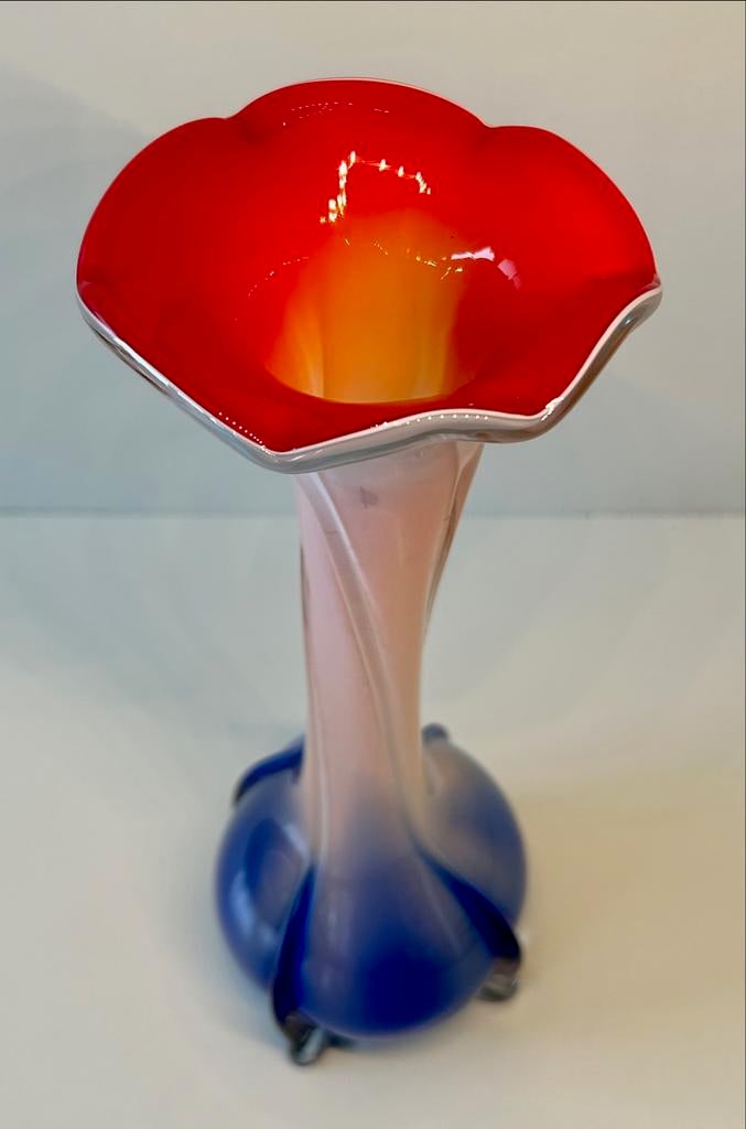 Murano glazen vaas, rood, roze, blauw, 50 cm, Ophalen of Verzenden