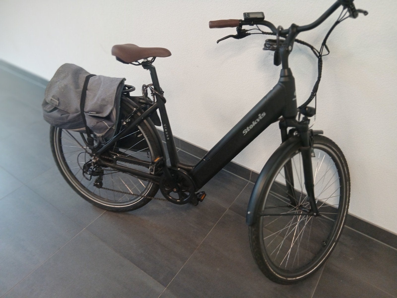 Stokvis E-bike met lage instap en fietstassen, Fietsen en Brommers, Elektrische fietsen, Ophalen