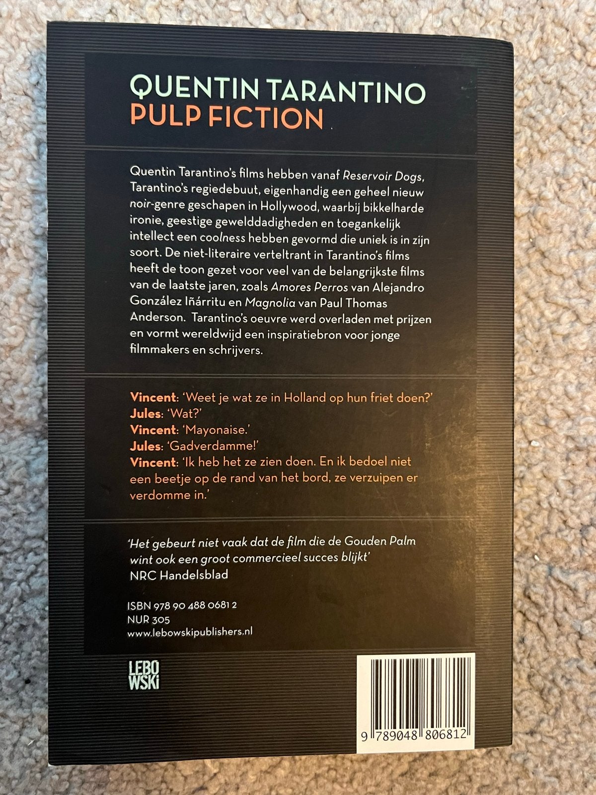 Pulp Fiction Script Boek - Quentin Tarantino, Ophalen of Verzenden, Zo goed als nieuw, Nederland
