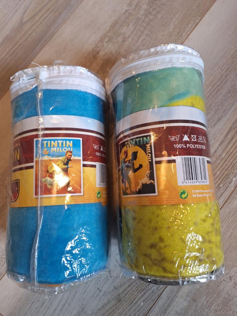 2x nieuw fleece dekens tintin kuifje, Verzamelen, Ophalen of Verzenden, Kuifje, Nieuw, Beeldje of Figuurtje