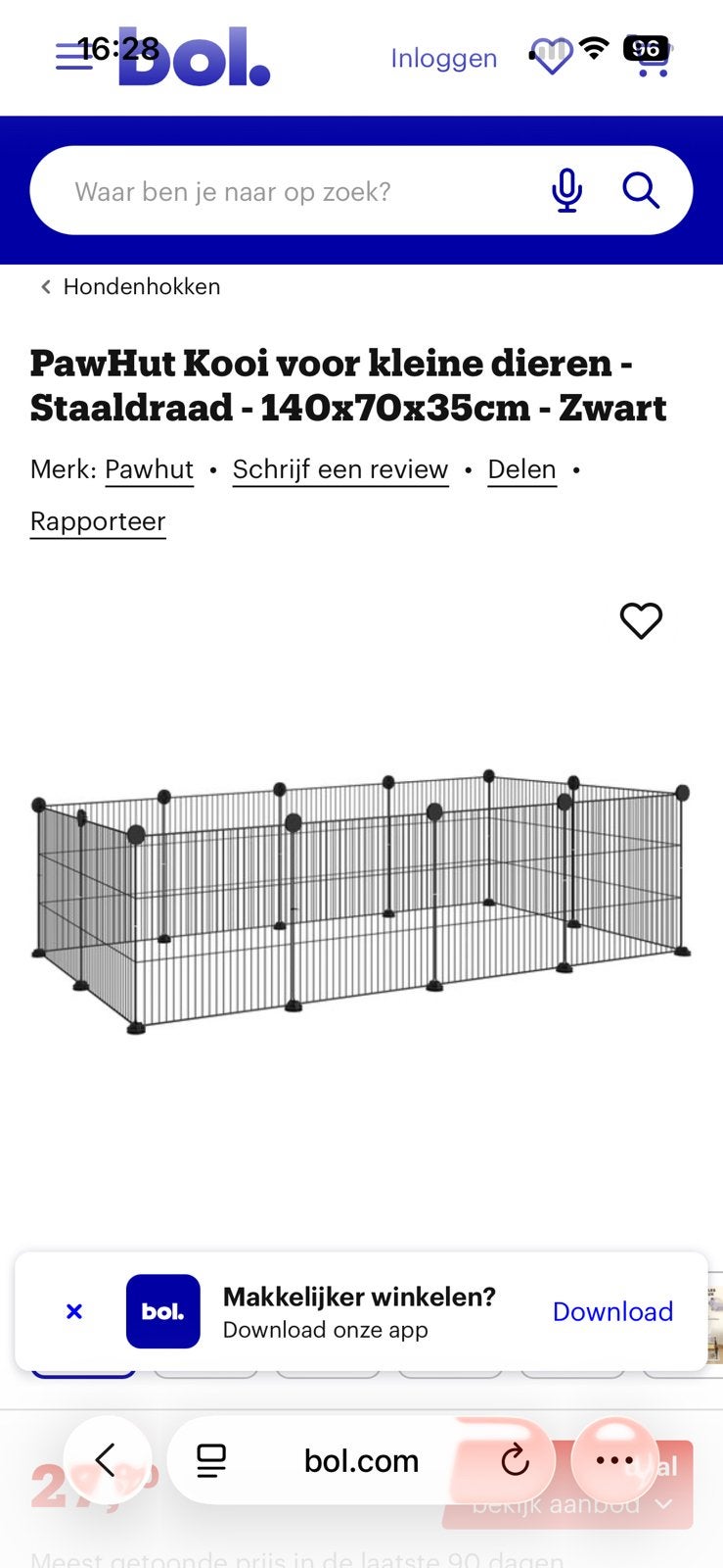 Kooi voor kleine dieren, modulair, 2 dozen van 12 panelen, Dieren en Toebehoren, Kooi, 110 cm of meer, Zo goed als nieuw, Ophalen