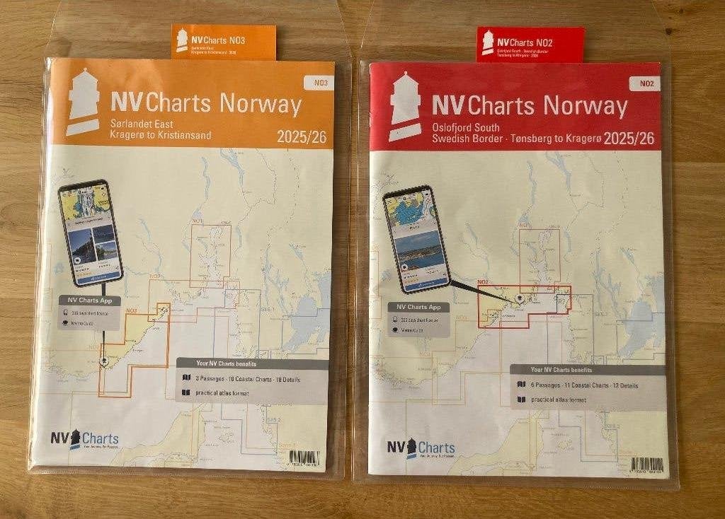 2 waterkaarten Noorwegen, NV Charts NO2 en NO3, Ophalen of Verzenden, Zo goed als nieuw, Overige typen