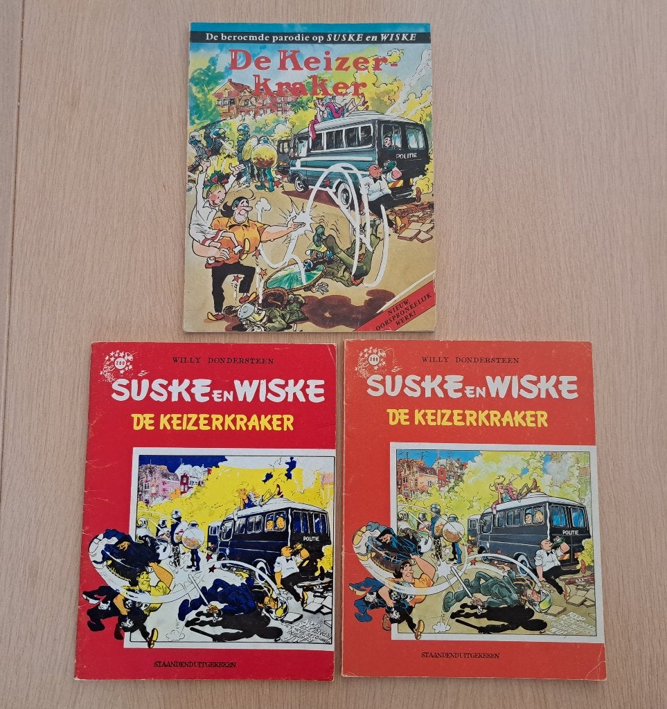 Suske en Wiske de keizerkraker - 3 parodie uitgaven, Gelezen, Willy Vandersteen, Ophalen of Verzenden, Meerdere stripboeken