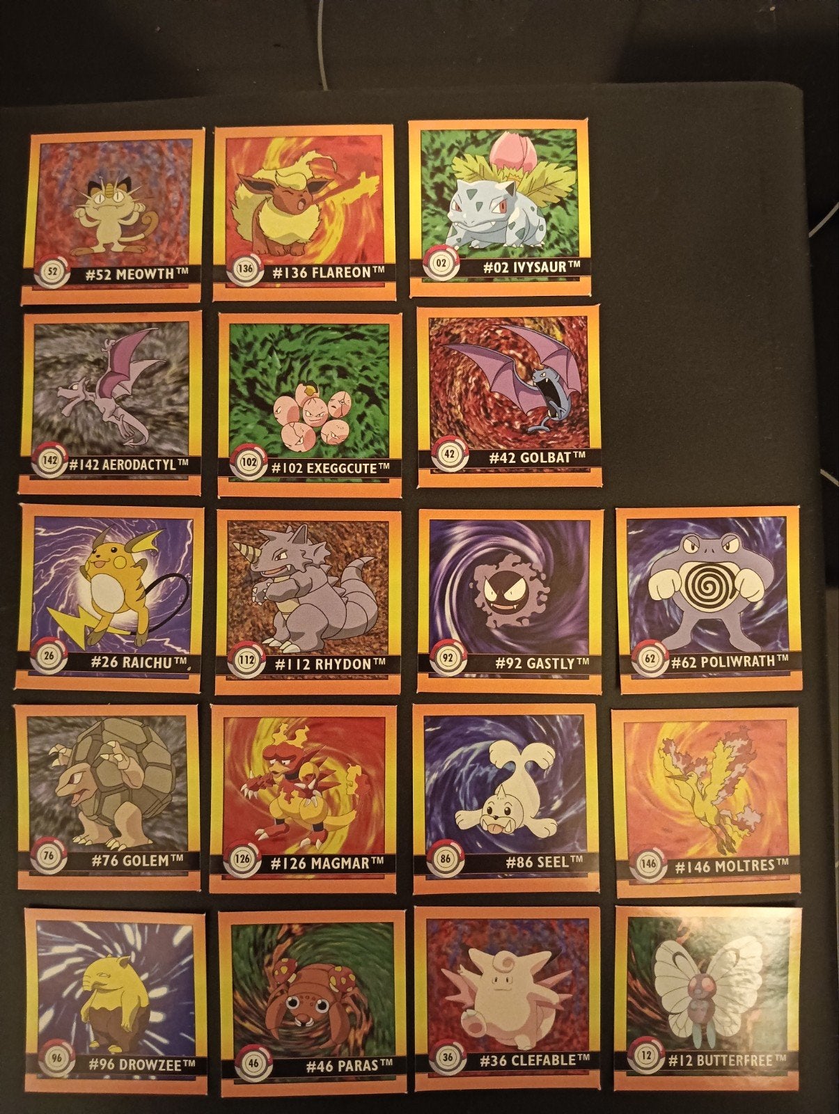 Pokémon Stickers 1999 net gepulled, Ophalen of Verzenden, Gebruikt, Meerdere kaarten