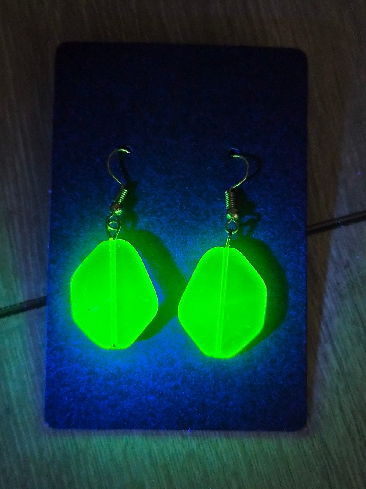 Uranium glas oorbel hangers, Ophalen of Verzenden