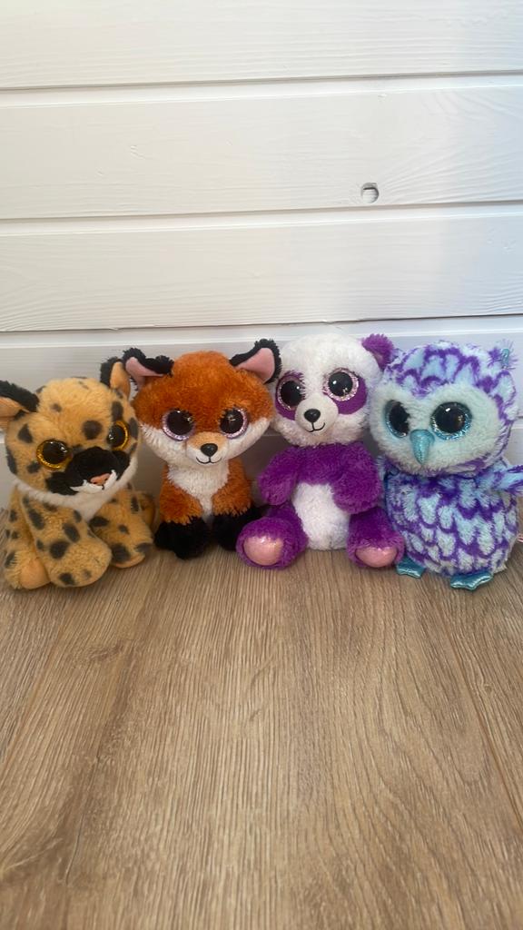 4 glitter oog knuffels!, Ophalen of Verzenden, Zo goed als nieuw, Overige typen