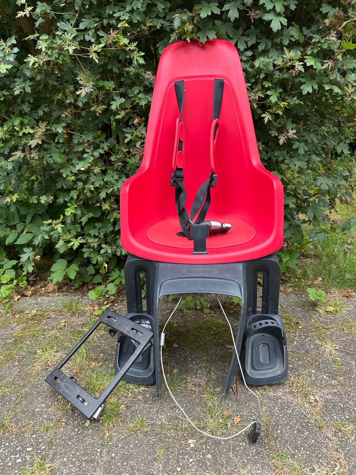 Bobike fietszitje rood, gebruikt, inclusief beugel, Fietsen en Brommers, Ophalen, Gebruikt, Achterzitje, Voetsteuntjes