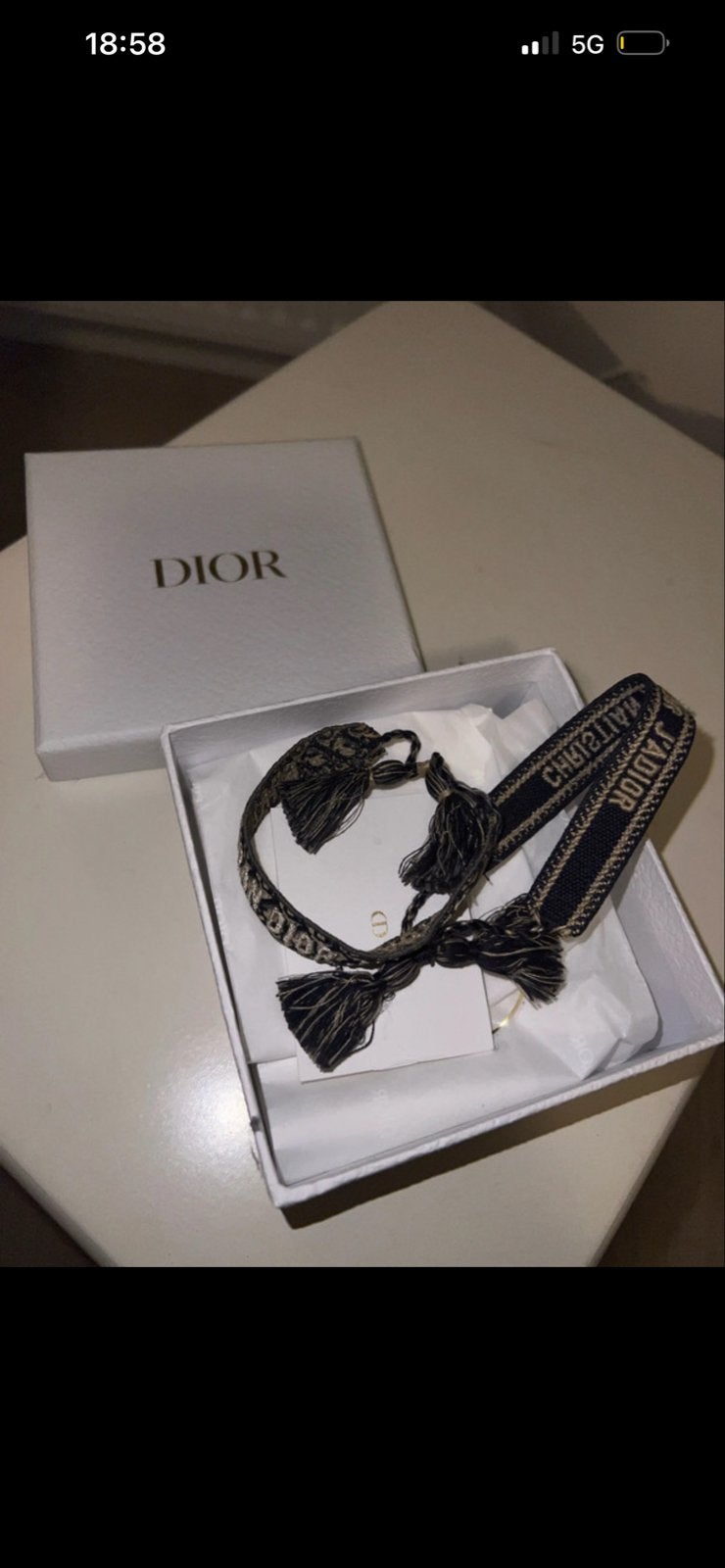 Dior J'Adior armbanden set - Zwart en beige, Ophalen of Verzenden, Zo goed als nieuw, Zwart, Overige materialen