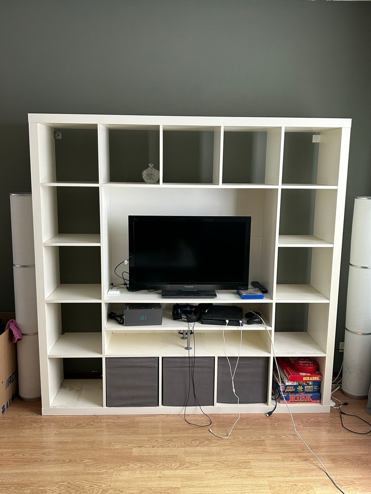 IKEA Kallax wand/tv kast - Wit, Ophalen, Gebruikt, 100 tot 150 cm, 150 tot 200 cm