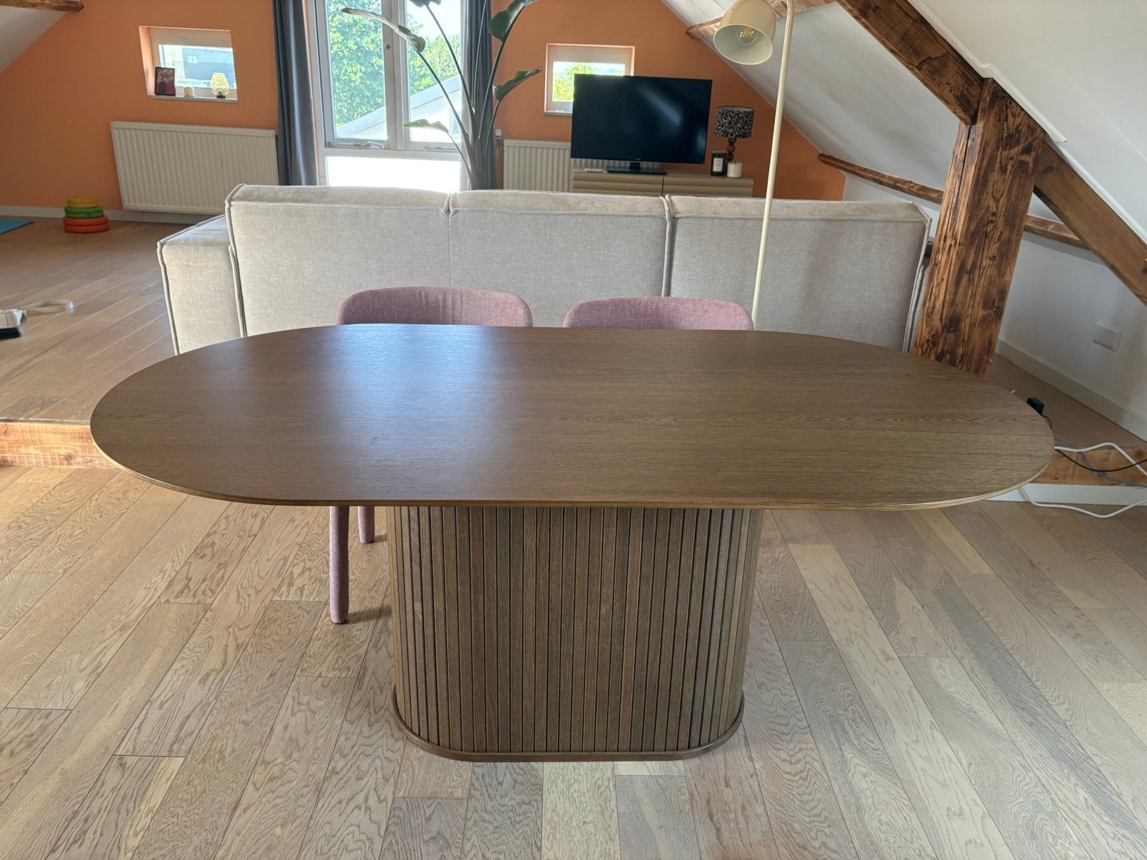 Houten eettafel, Huis en Inrichting, Tafels | Eettafels, Ophalen, 50 tot 100 cm, Zo goed als nieuw, Vijf personen of meer