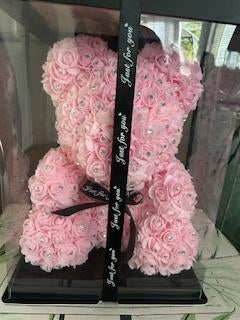 Superleuk cadeau voor je geliefde,Roze rozenbeer met glitter, Ophalen of Verzenden, Nieuw, Dier