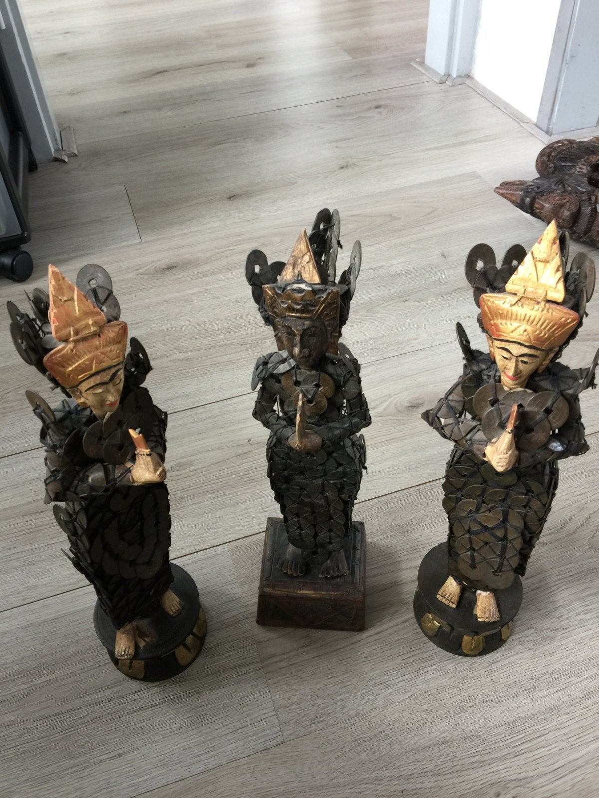 Set van 3 handgemaakte Aziatische beelden, Ophalen, Overige onderwerpen, Handgemaakt, 20 - 50 cm