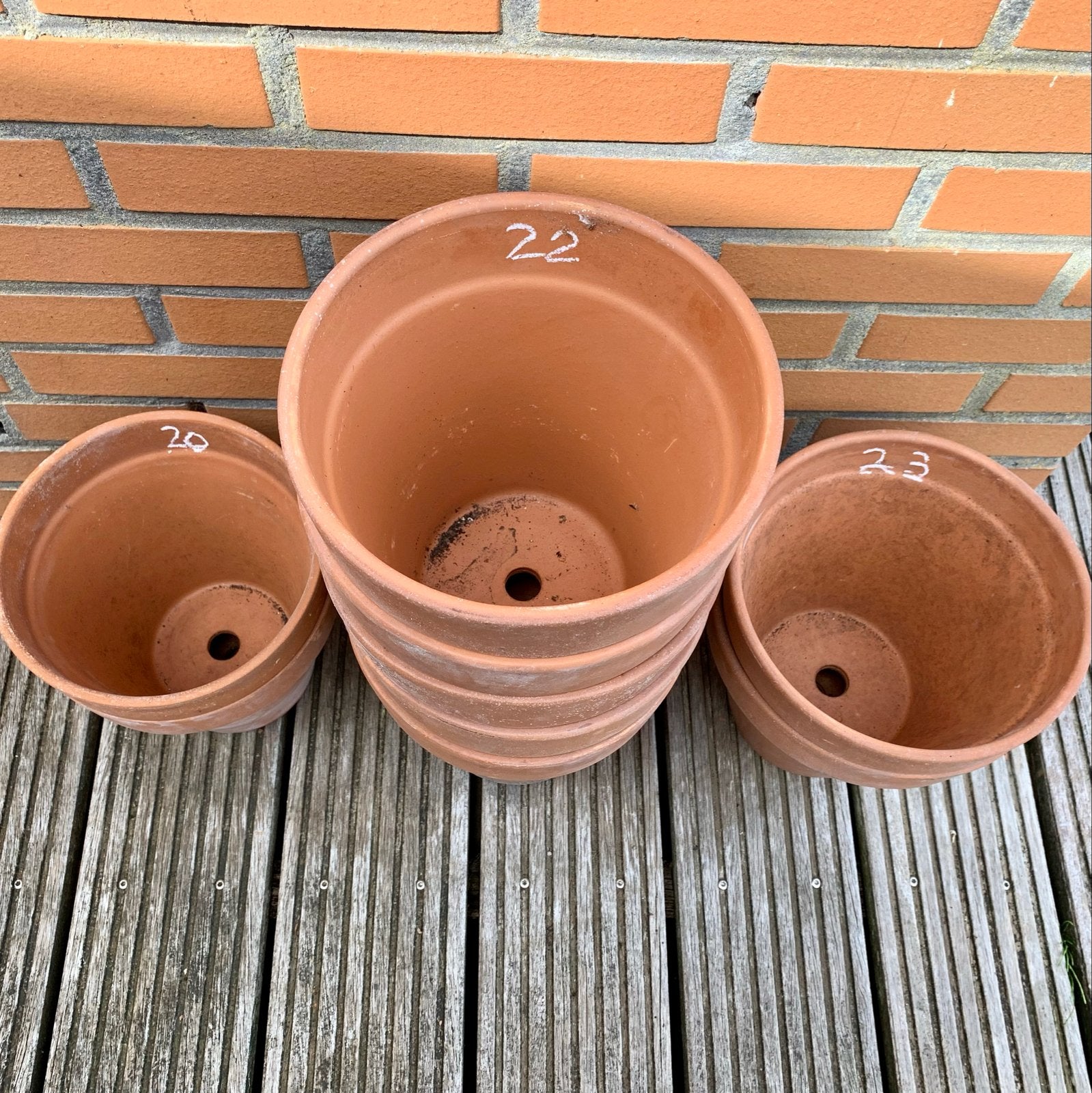 Diverse terracotta bloempotten - Gebruikt, Gebruikt, Rond, Binnen, Minder dan 40 cm