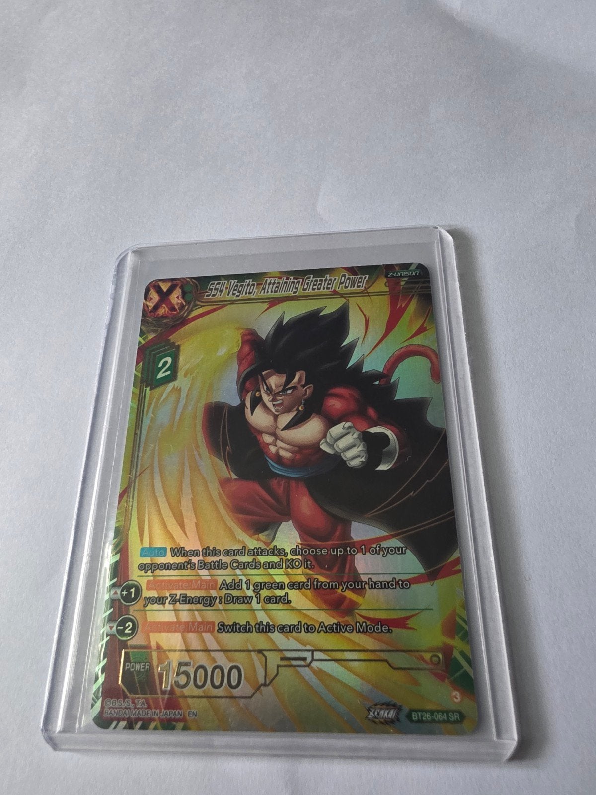 Super Rare SS4 Vegito BT26-064 SR Dragon Ball Super Card, Ophalen of Verzenden, Zo goed als nieuw, Losse kaart, Foil