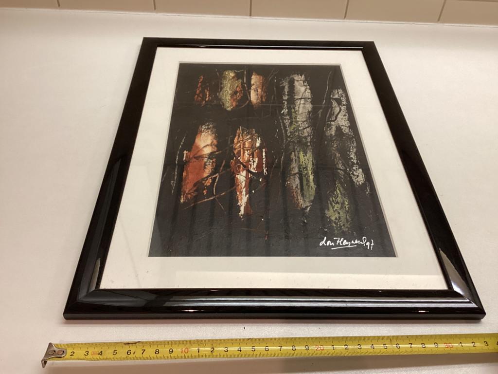 Schilderij LOU Heynens Gesigneerd, €59,00, Ophalen, Zo goed als nieuw, Minder dan 50 cm, Schilderij