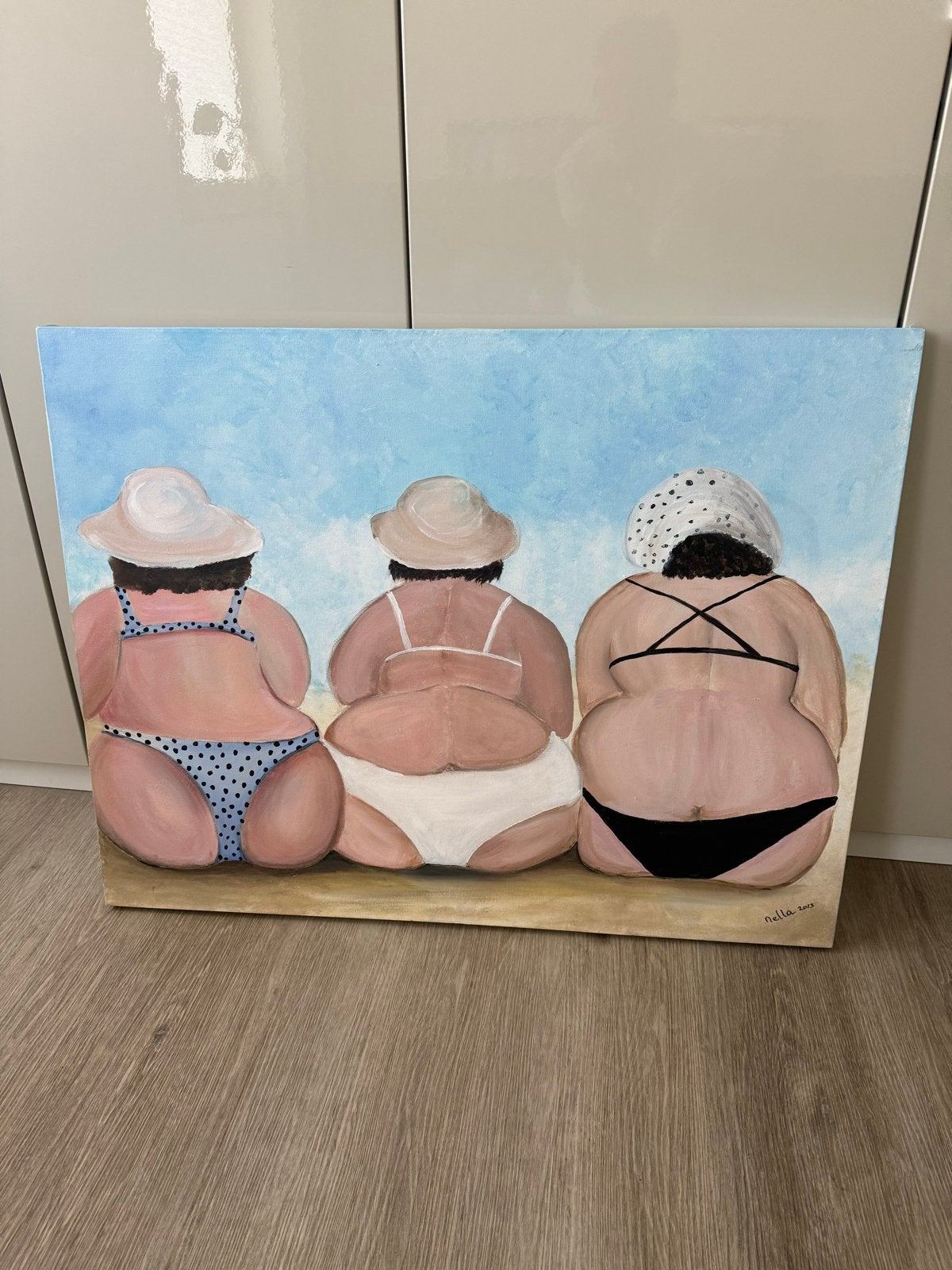 Schilderij 'Drie Dames op het Strand', Ophalen
