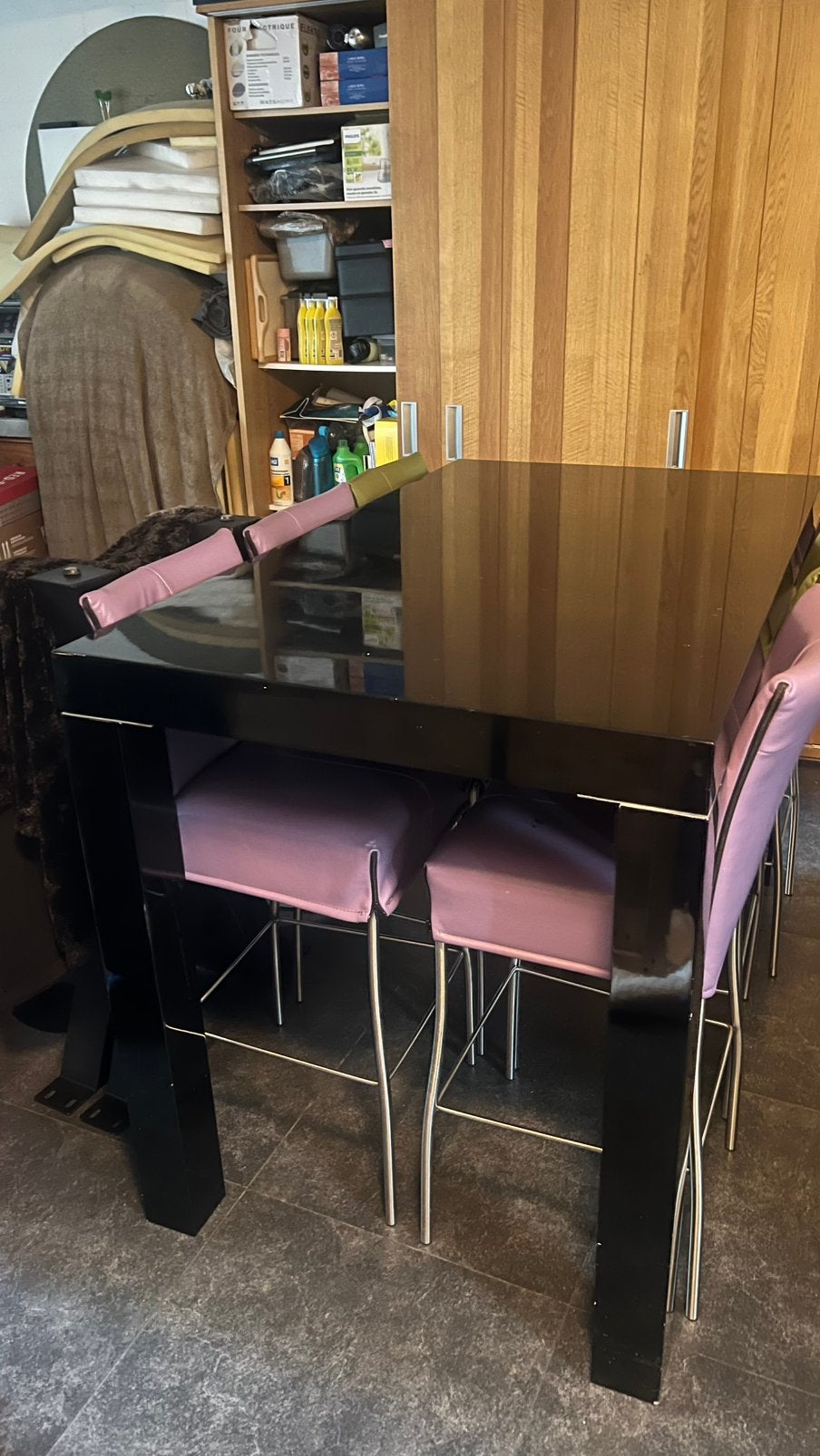 Bartafel 160x90 hoog glans zwart, Huis en Inrichting, Tafels | Eettafels, Ophalen, Gebruikt, 100 tot 150 cm, 50 tot 100 cm