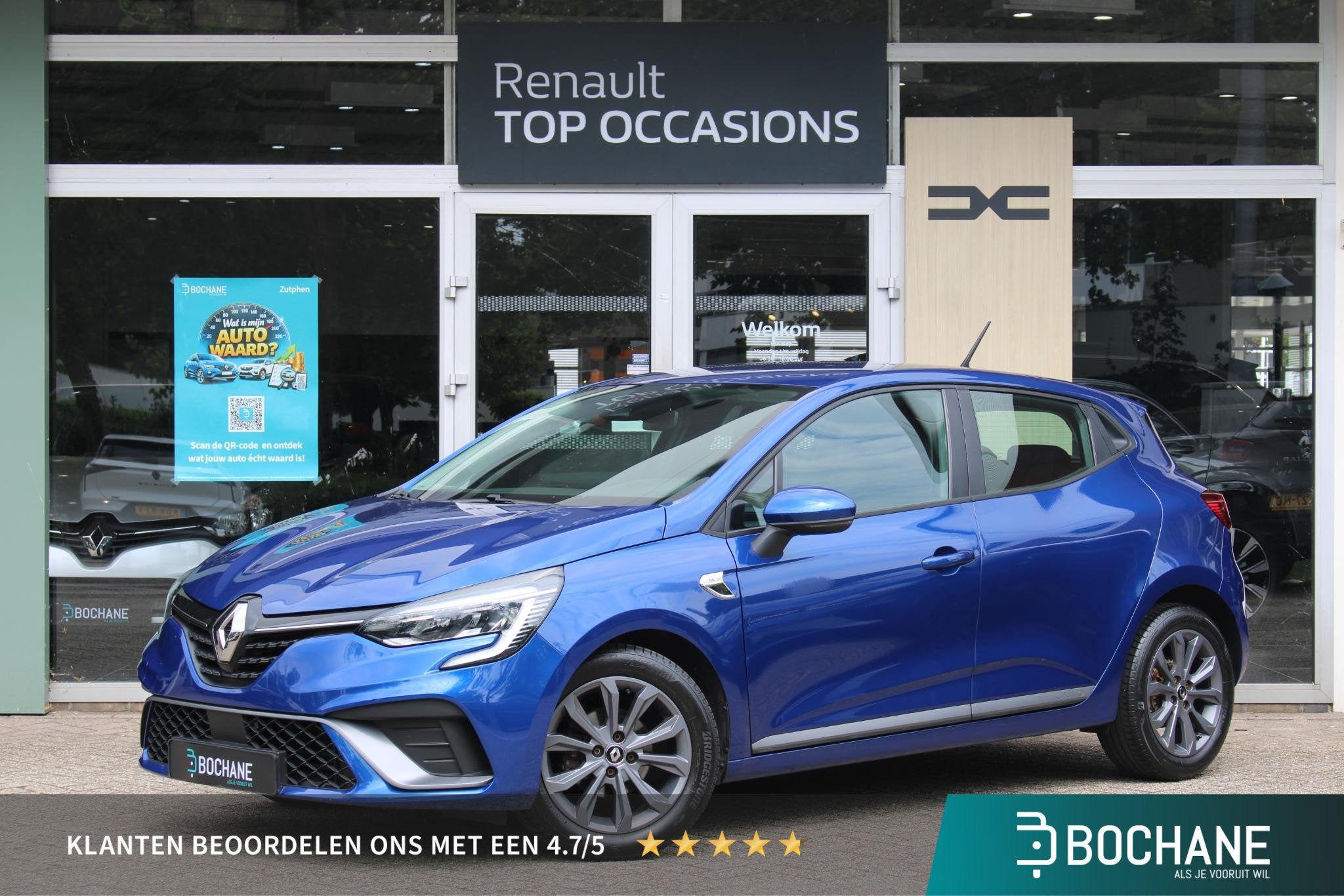 Renault Clio 1.0 TCe R.S. Line | Cruise Control | Navigatie, Auto's, Gebruikt, 580 kg, Met garantie (alle), Blauw