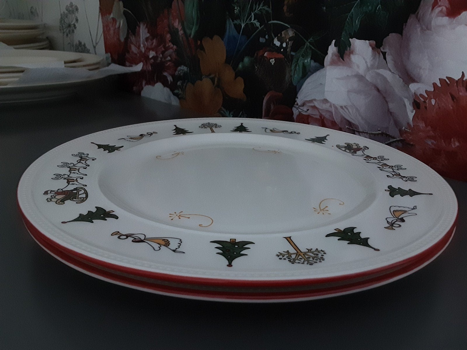 wedgwood windsor kerstservies gebak/onderbord/serveerbord, Ophalen, Zo goed als nieuw, Porselein, Bord(en)