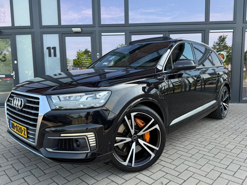 Audi Q7 3.0 TDI e-tron quattro,S-LINE,PANO,360CAM,SFEER,MEMO, Auto's, Audi, Automaat, Gebruikt, 2420 kg, Zwart