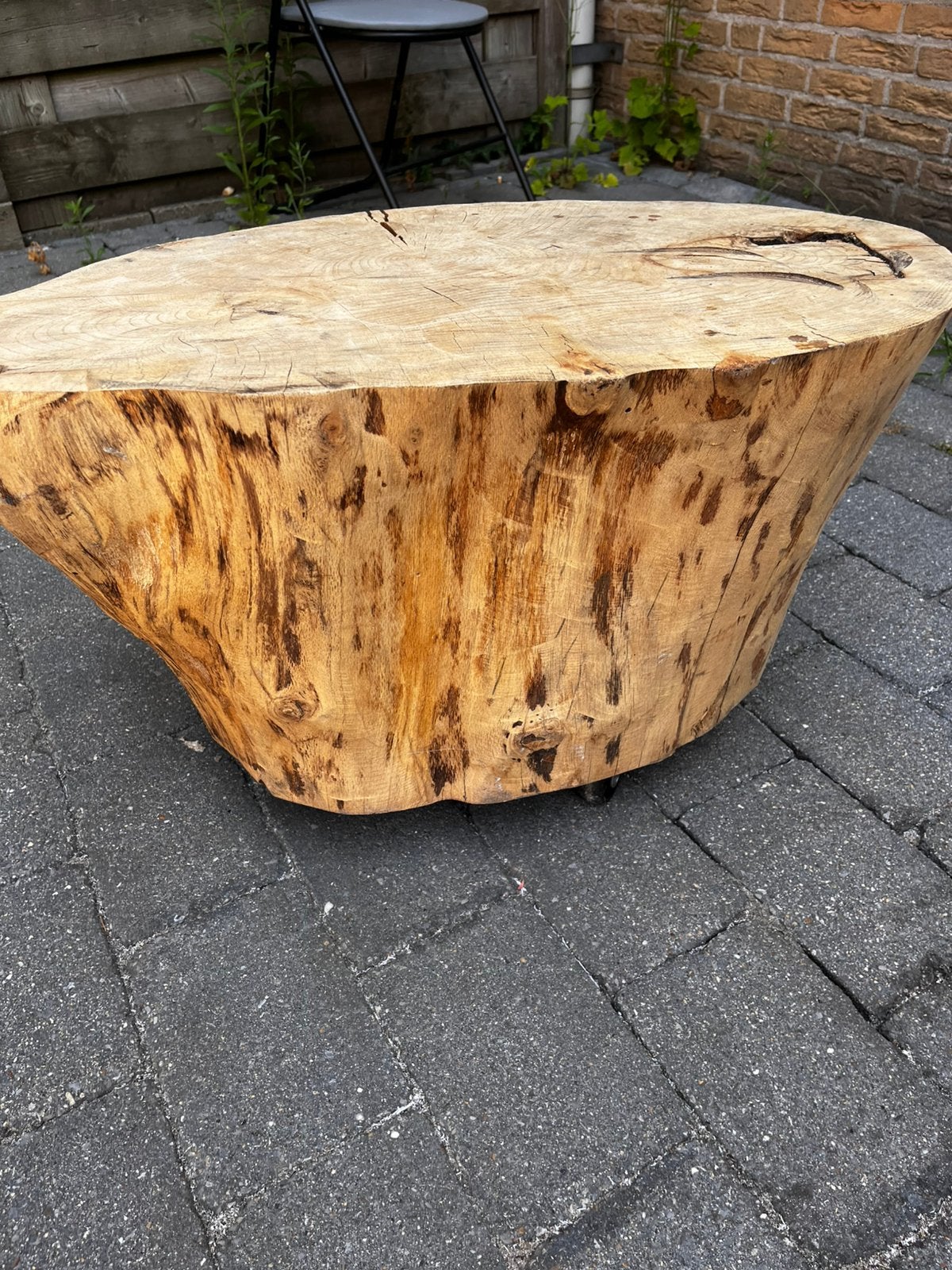 Houten salon tafel , kan binnen en buiten, Ophalen, Gebruikt, Hout