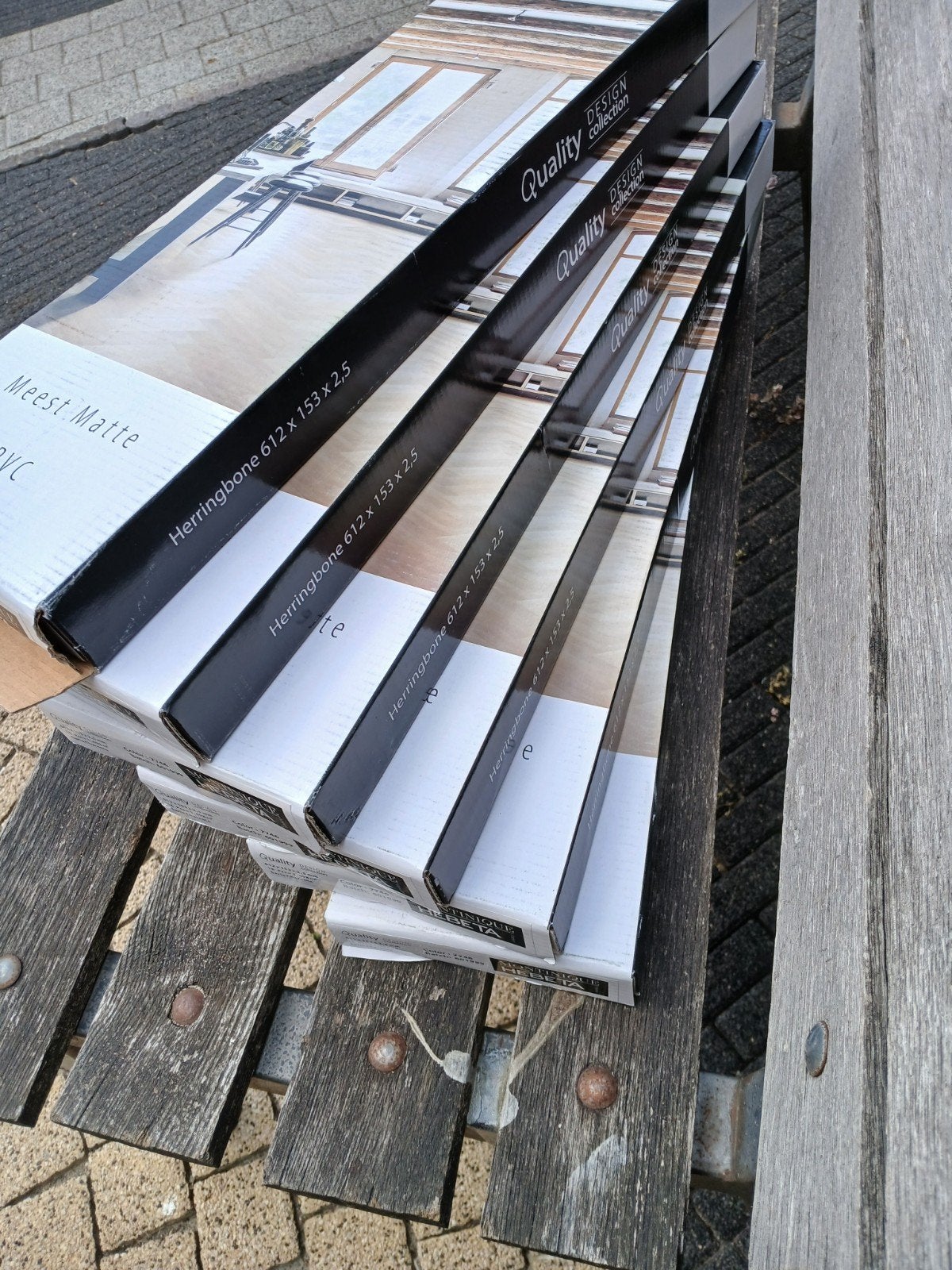 restpartij Meest Matte pvc vloerstroken bijna 9m2, Ophalen of Verzenden, Nieuw, 5 tot 10 m², Pvc modern