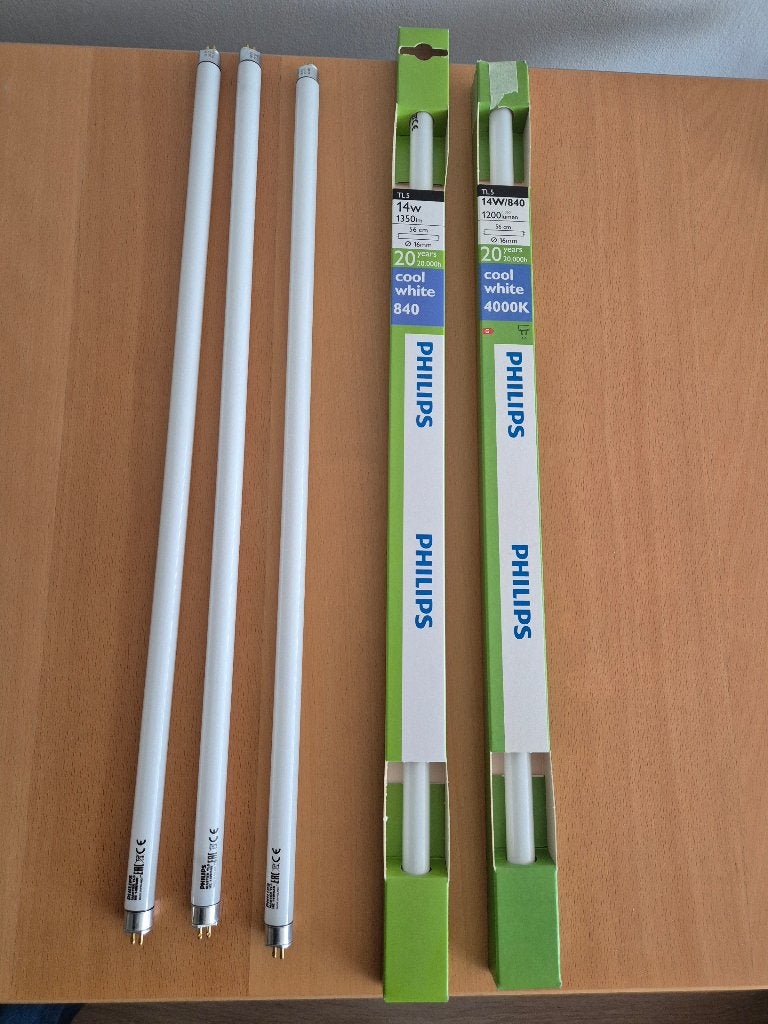 5 TL lampen Philips nieuw en gebruikt 14 watt, Ophalen, Nieuw, Philips