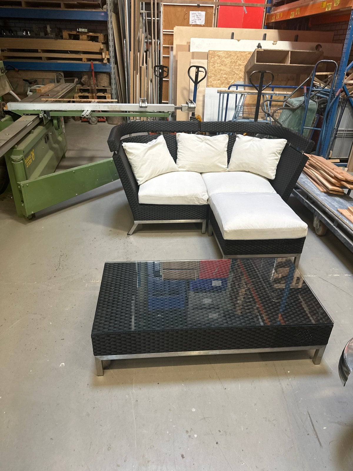 Merk bank Roland Vlaemynck met salontafel, Ophalen, Overige materialen, Gebruikt, Hoekbank
