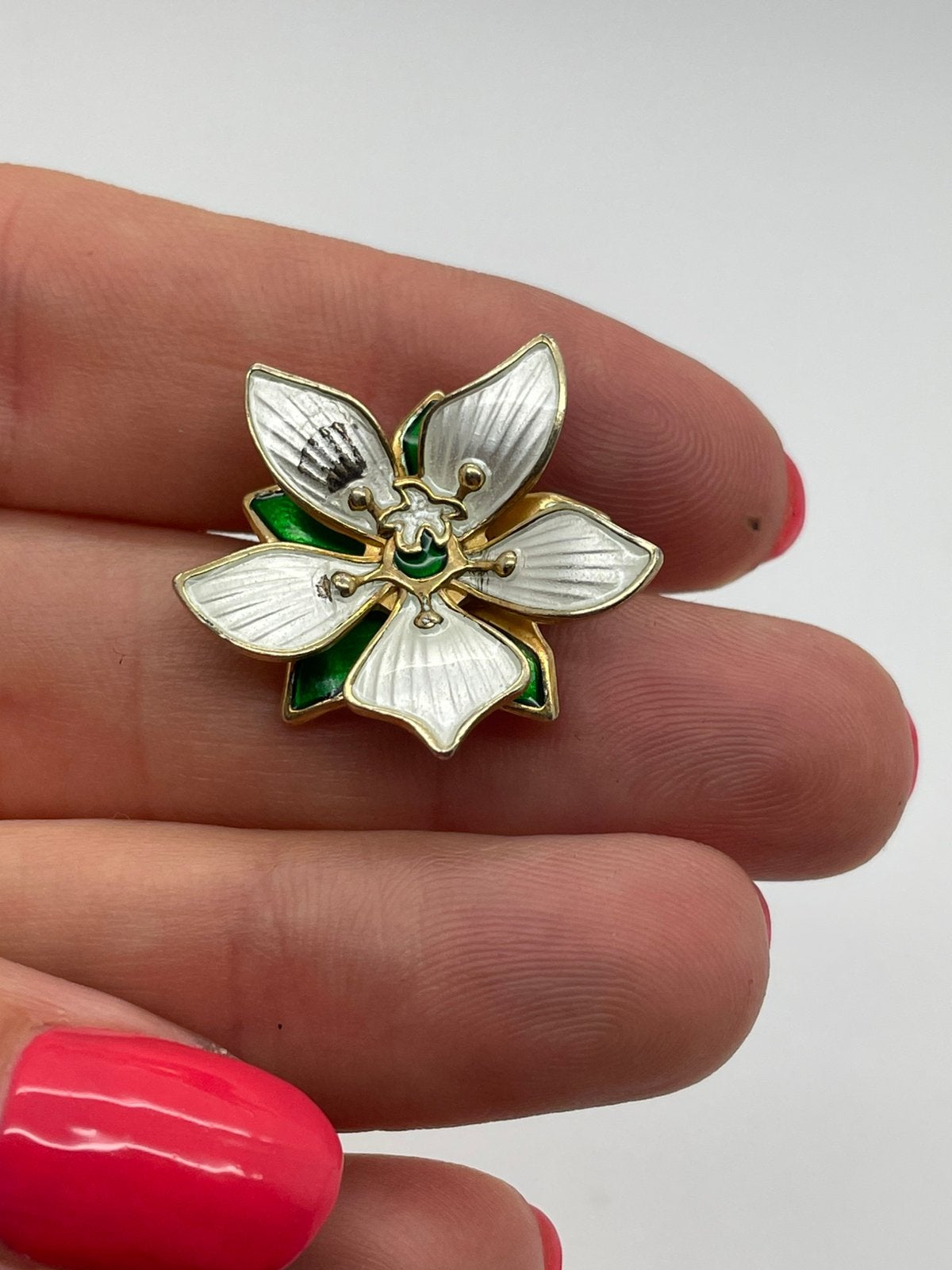 F287 Prachtige zilveren David Andersen Norway broche, Ophalen of Verzenden, Zilver, Broche
