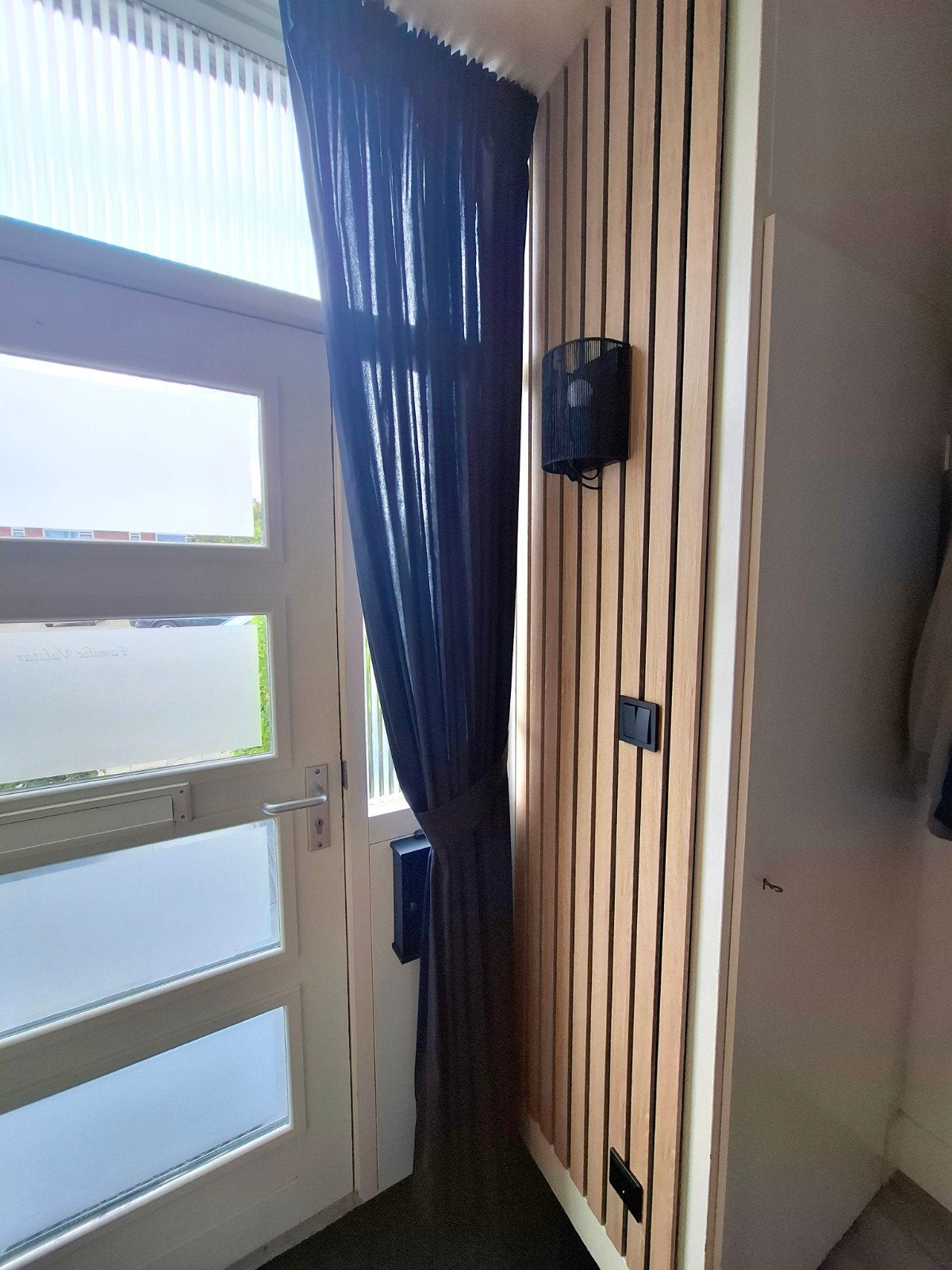 Gordijn zwarte voordeur, Huis en Inrichting, Ophalen, Overige merken, Zwart, Met haken