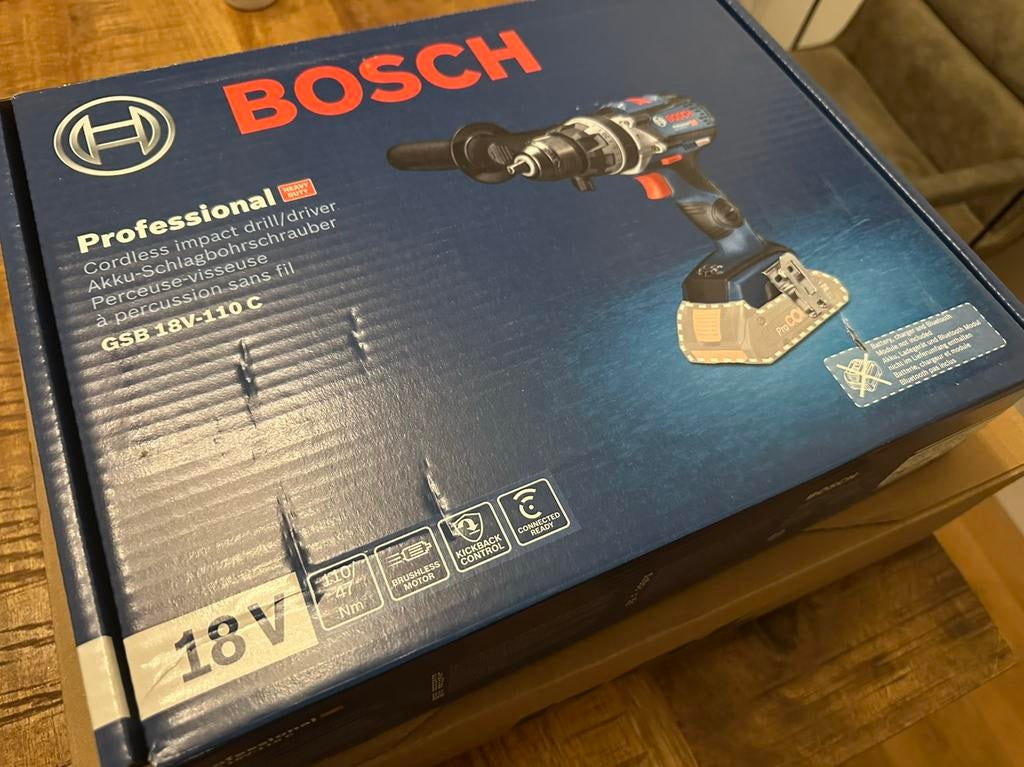 NIEUW: Bosch GSB 18V-110 C Accu Klop-/Schroefboormachine, Doe-het-zelf en Verbouw, 600 watt of meer, Nieuw, Ophalen of Verzenden
