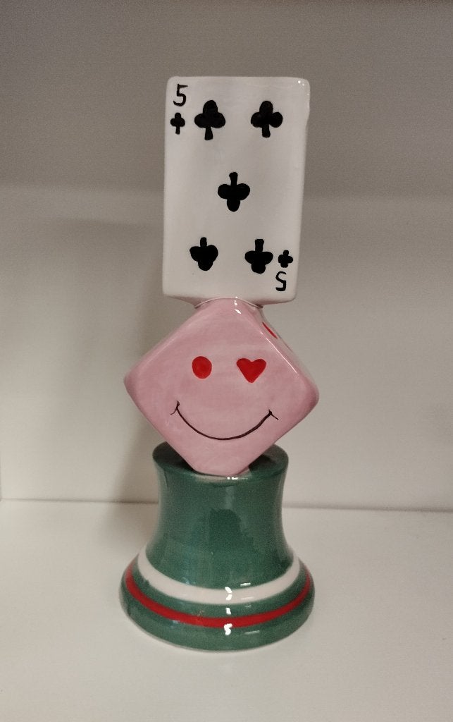Decoratie vaas playing cards - speelkaarten - dobbelsteen, -, Kwastje-over-Kastje, Nieuw, Ophalen of Verzenden