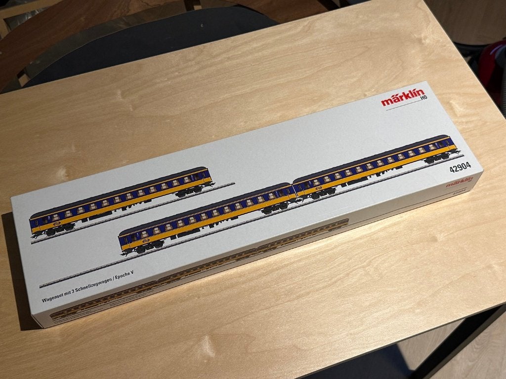 Märklin 42904 H0 Wagenset met 3 sneltreinrijtuigen (NS), Wisselstroom, Ophalen of Verzenden, NS, Märklin