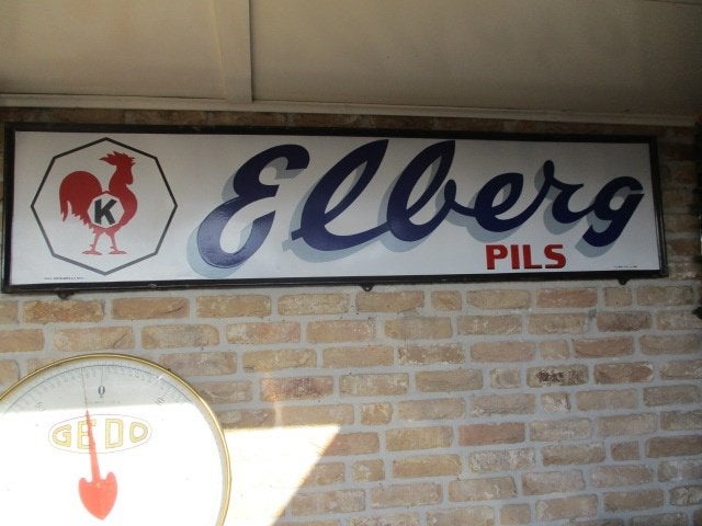 emaille bord ellerg bier, Ophalen, Zo goed als nieuw, Reclamebord