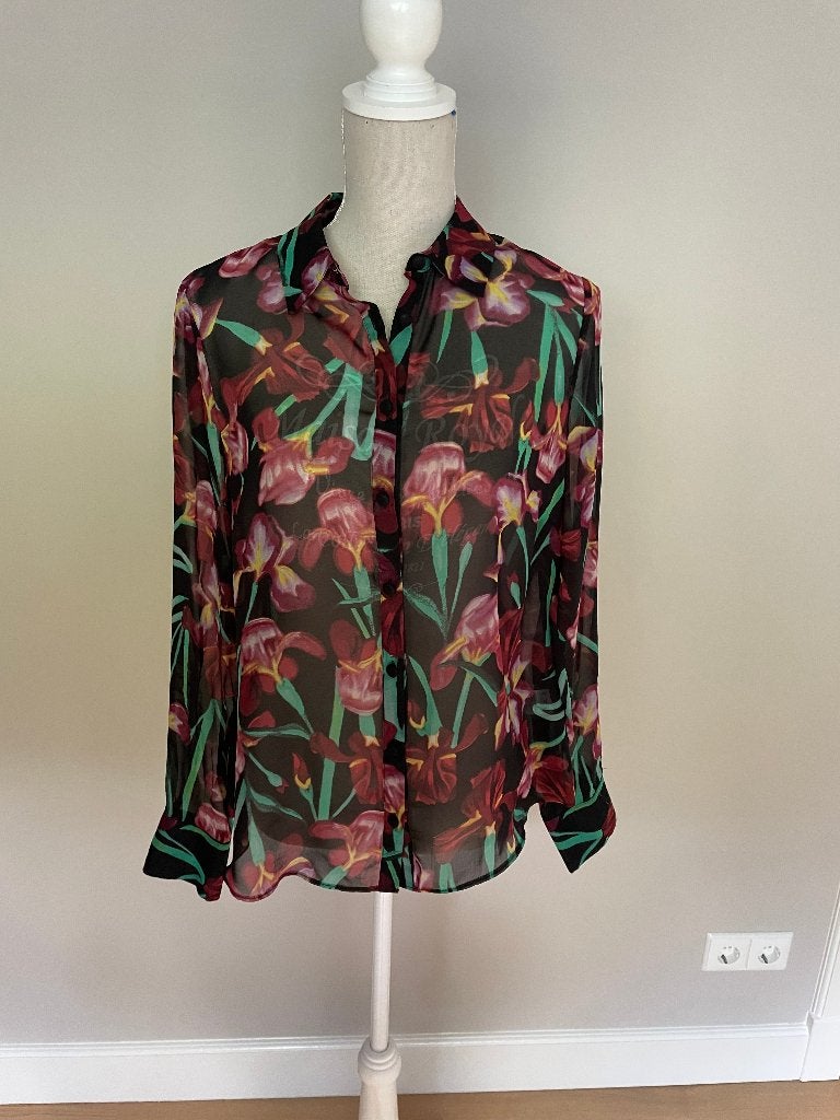 Blouse voile zwart, Ophalen, Zo goed als nieuw, Maat 38/40 (M), Zwart