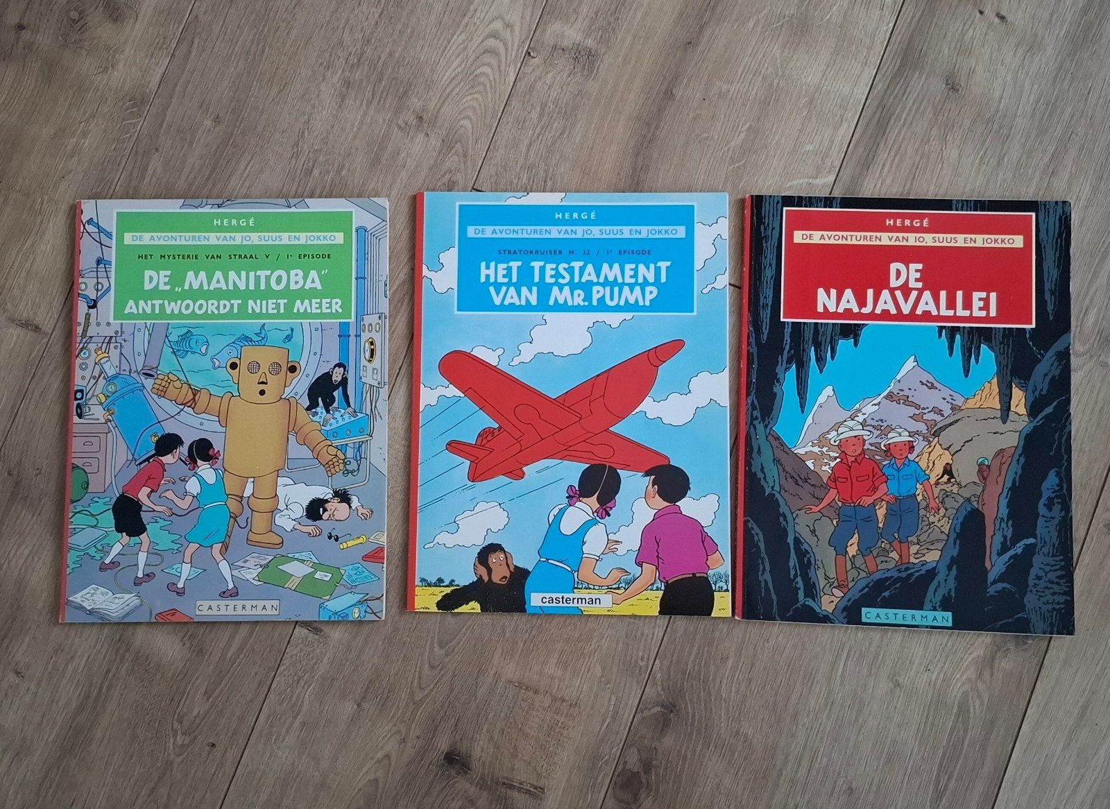 Hergé - De Avonturen van Jo, Suus en Jokko - 3 delen, Boeken, Meerdere stripboeken, Ophalen of Verzenden, Gelezen