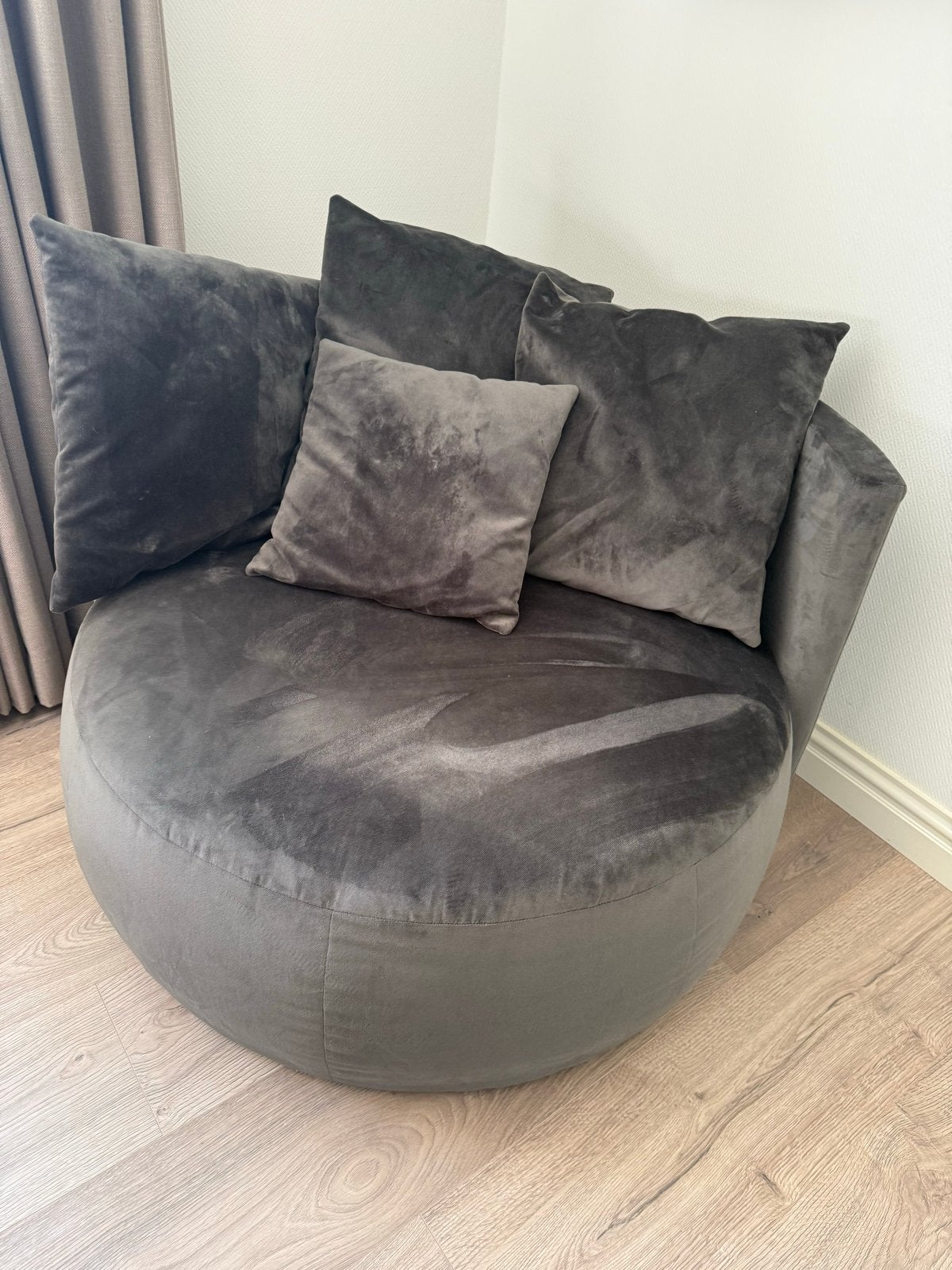 Passe Partout Pastille Lounge (XL) velvet dark grey, Ophalen, Gebruikt, 100 tot 125 cm, 100 tot 125 cm