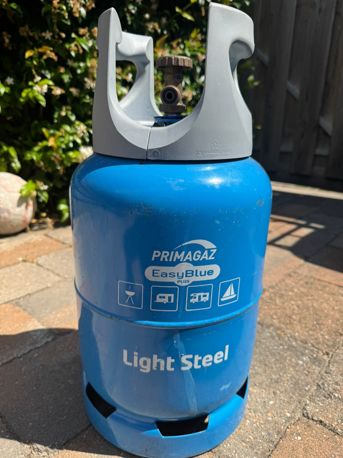 Primagaz fles (bijna leeg) gasfles, Ophalen, Gebruikt