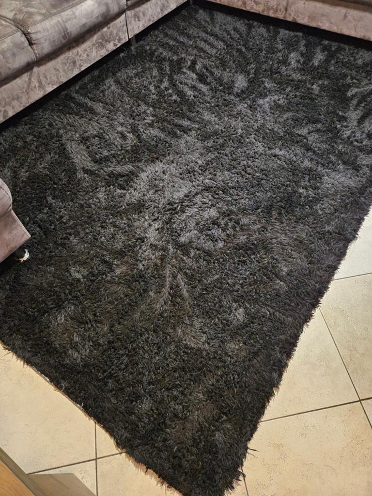Zwart Hoogpolig Vloerkleed 295 x 195 cm - Janssens Oriënt, Ophalen, Gebruikt, Hoogpolig, Modern, Comfortabel, Zwart